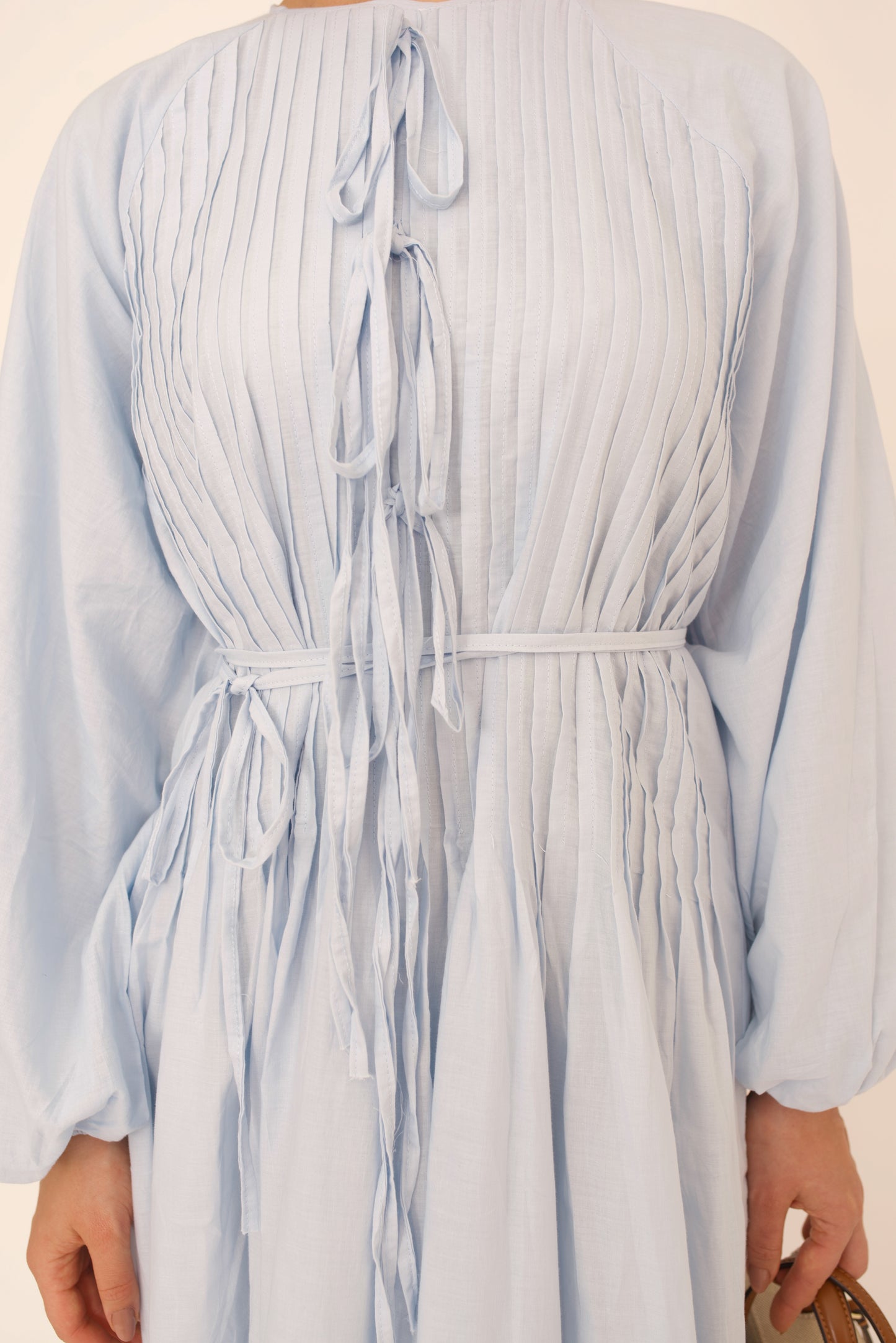 Robe Lina –  Bleu Ceinturée à Nouer premium