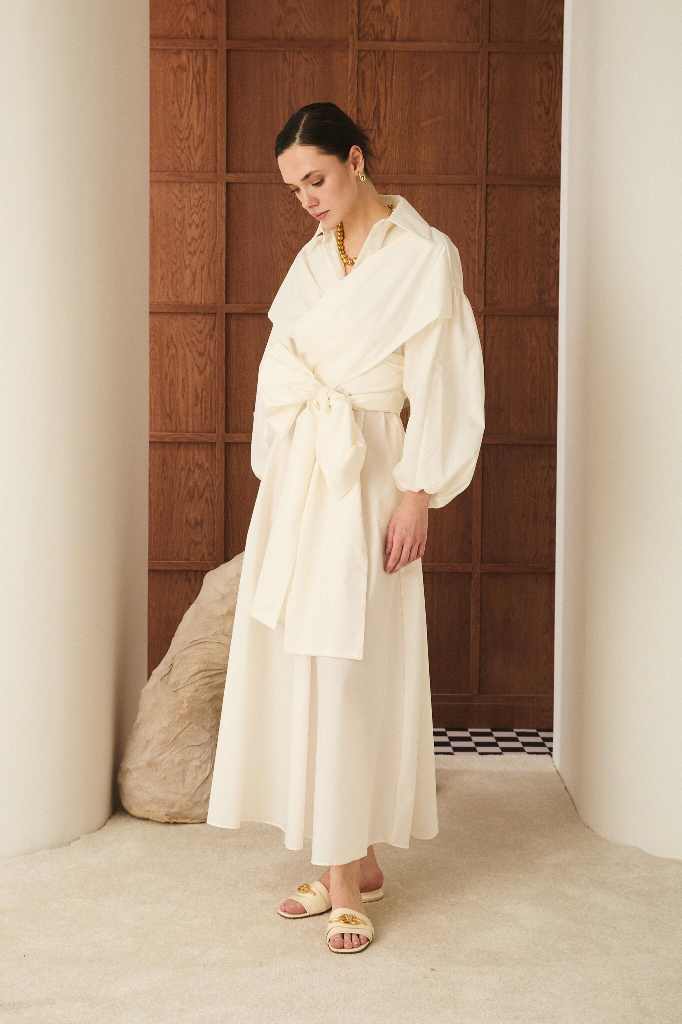 Robe à nœud – Écru