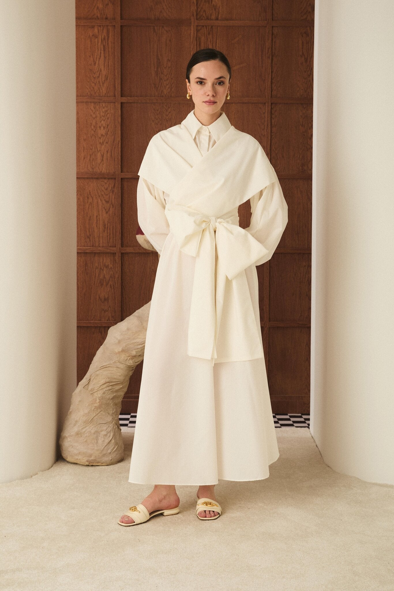 Robe à nœud – Écru