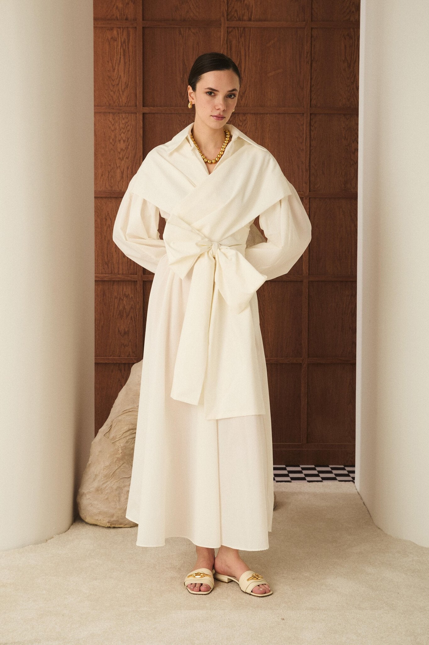 Robe à nœud – Écru