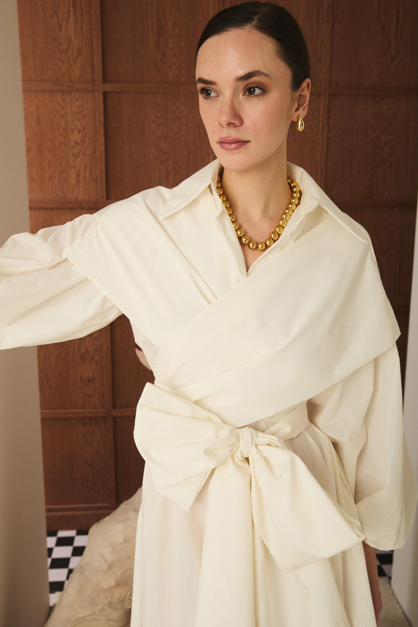 Robe à nœud – Écru